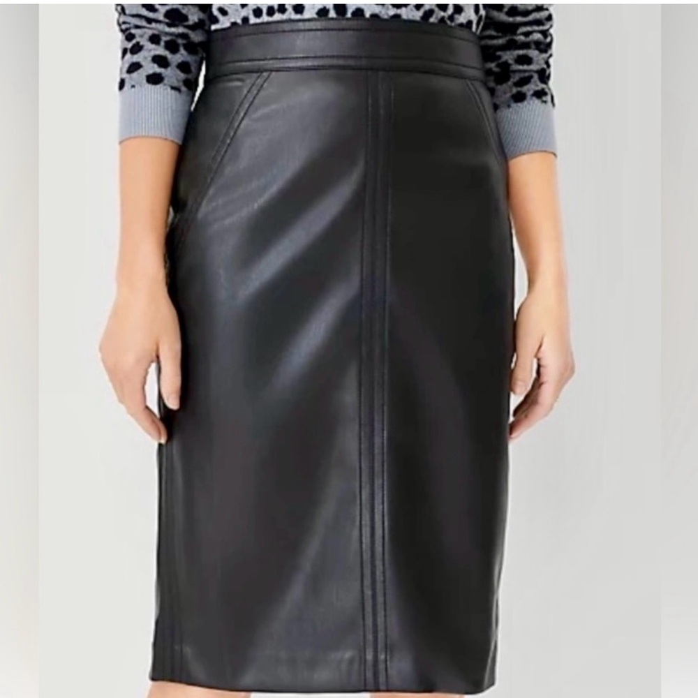 Ann Taylor Black pleather pencil skirt